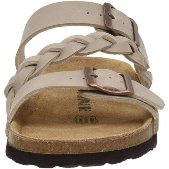 CUSHIONAIRE Cork Footbed Sandals Women Arch Support Adjustable Summer Slides - Picture 2 of 7